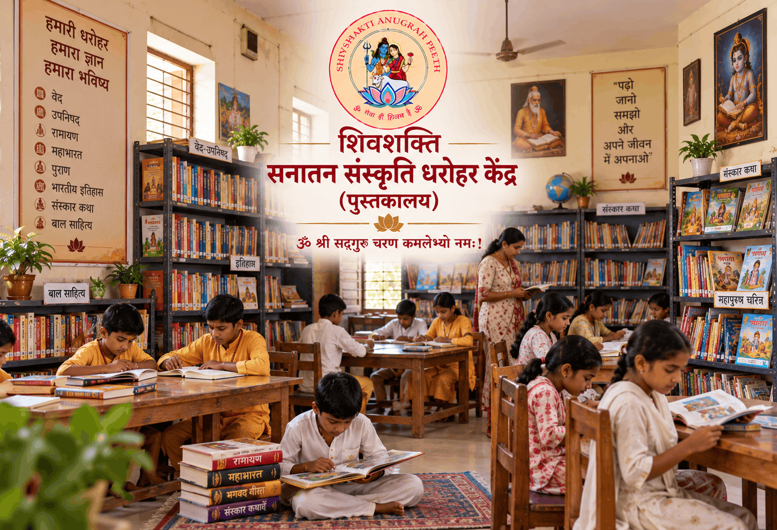 Sanatan Sanskriti Dharohar Kendra (Library) सनातन संस्कृति धरोहर केंद्र (पुस्तकालय)